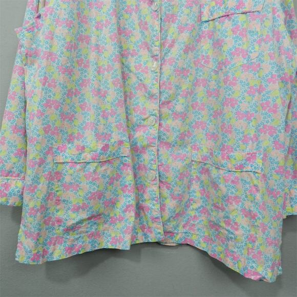 Victoria's Secret Womens Floral Pajama Top Multicolor Size XL‎ Button Up - Picture 3 of 15